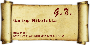 Gariup Nikoletta névjegykártya