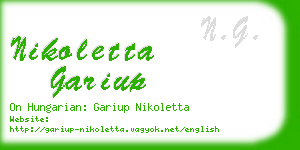 nikoletta gariup business card